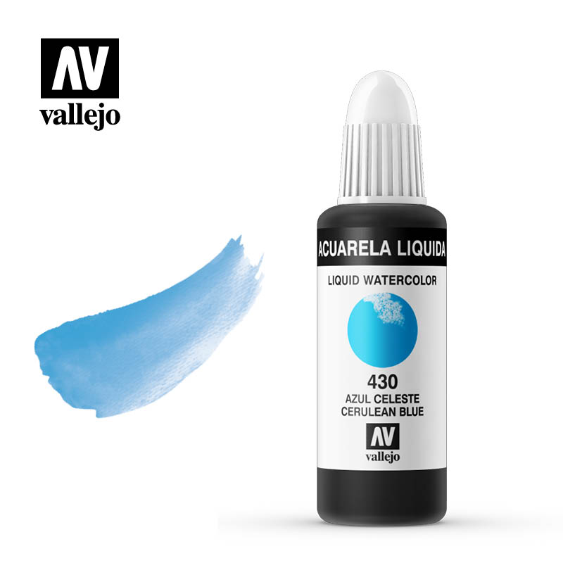 Acuarela líquida Vallejo azul celeste