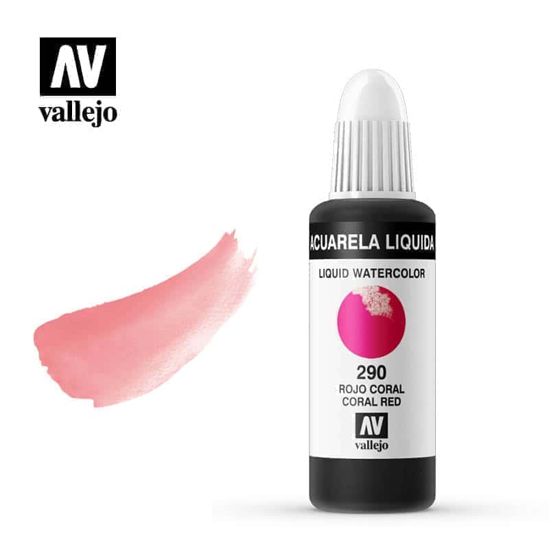 Acuarela líquida Vallejo rojo coral