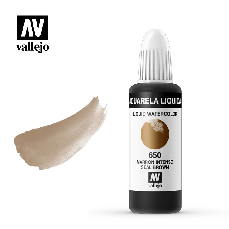 Acuarela líquida Vallejo marrón intenso