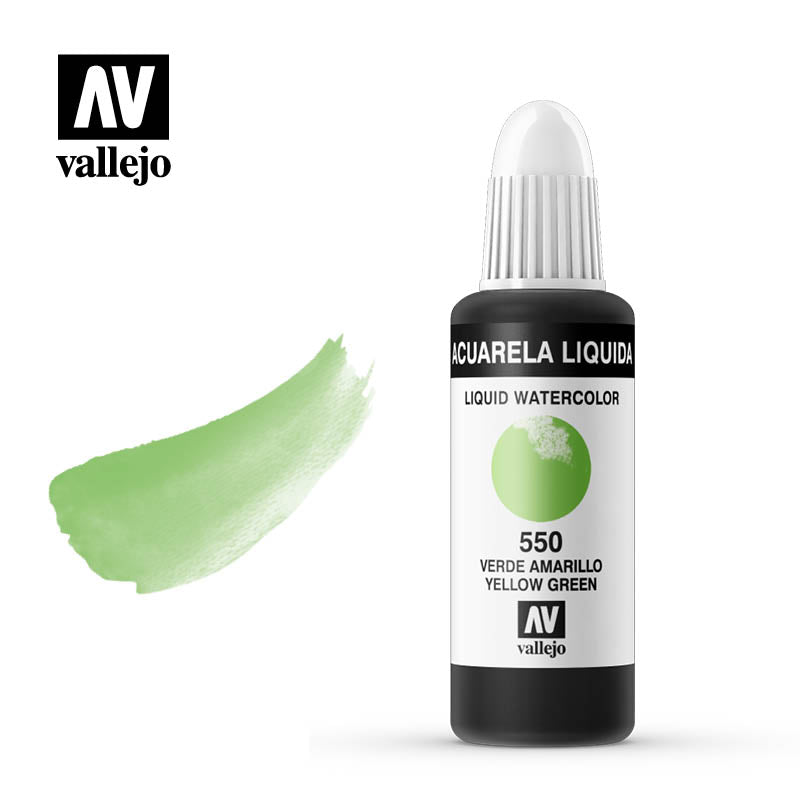 Acuarela líquida Vallejo verde amarillo